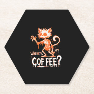 Posavasos De Papel Gracioso café gato donde está mi café.