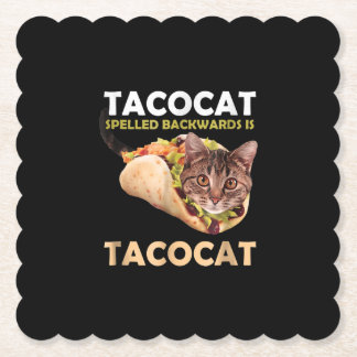 Posavasos De Papel Gracioso gato de tacocat taco con tachuela hacia a