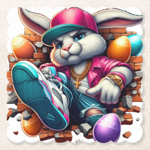Posavasos De Papel Gracioso hip hop Gangster Bunny Easter Urban Desig