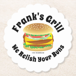 Posavasos De Papel Gracioso Relish Your Buns Hamburger