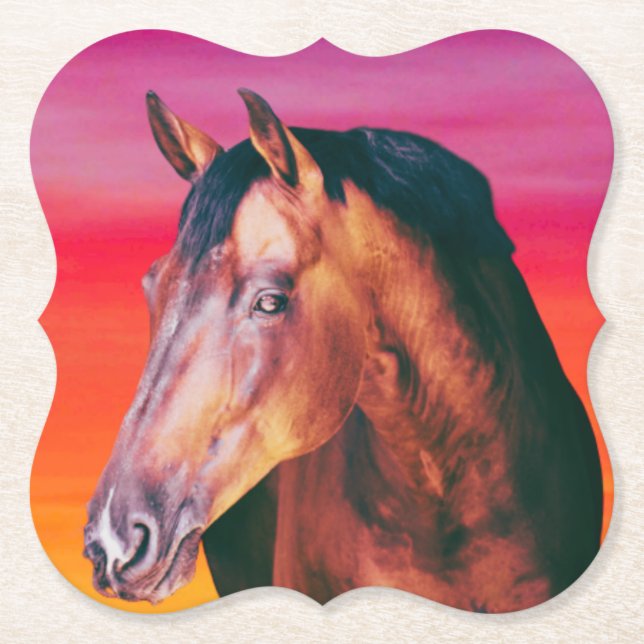 Posavasos De Papel Gradiente de caballo bayo   (Anverso)