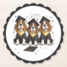 Posavasos De Papel Graduación de Perros de Hound Basset