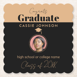 Posavasos De Papel Graduado de Congrats, Clase de 2023