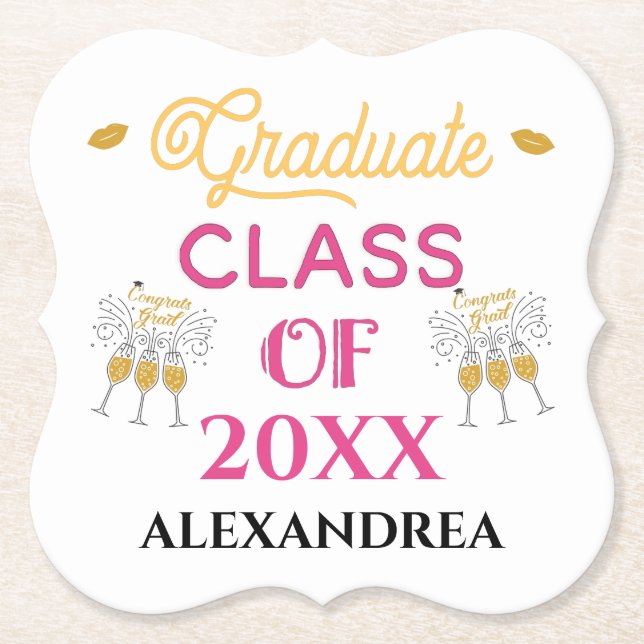 Posavasos De Papel Graduados de clase Graduados Personalización de Gr (Anverso)