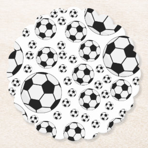 Posavasos De Papel Gráfico clásico de balón de fútbol para fanáticos 