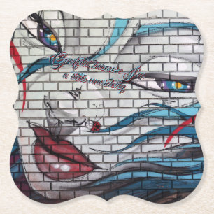 Posavasos De Papel Grafiti de chica asiática