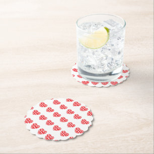 Posavasos De Papel Gran Corazón Rojo Con Corazones Pequeños