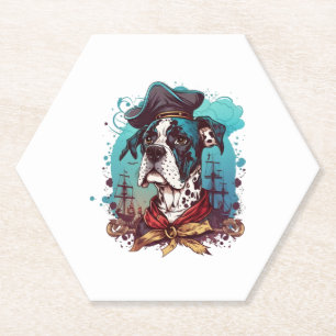 Posavasos De Papel Gran Pirata de Perro de Danés