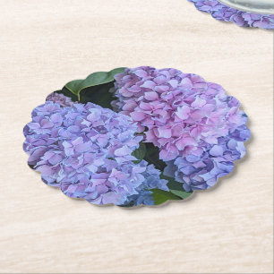 Posavasos De Papel Grandes y Hermosas Floraciones de Hortensia Floral