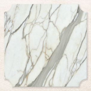 Posavasos De Papel Granito de mármol blanco de textura natural de luj