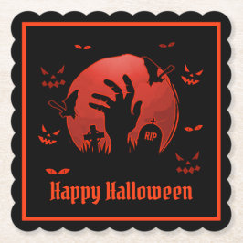 Posavasos De Papel Graveyard Moon Halloween