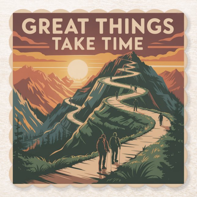 Posavasos De Papel Great Things Take Time (Anverso)
