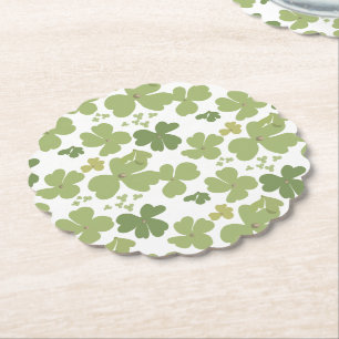 Posavasos De Papel Green Cloverleaf St Patrick Day Garden