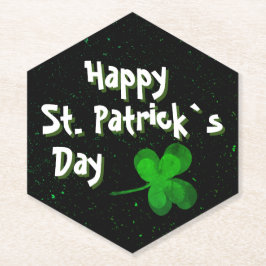 Posavasos De Papel Green Shamrock Irish Happy St. Patrick's Day