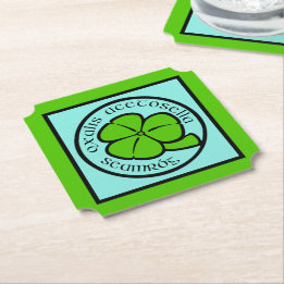 Posavasos De Papel Green Shamrock Saint Patrick's Day Floral Art