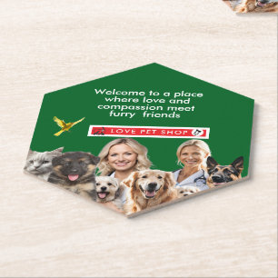 Posavasos De Papel Green Vet Clinic Dogs Pet Shop antistress animals