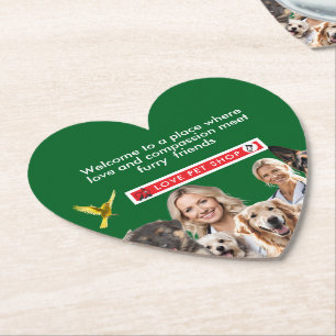 Posavasos De Papel Green Vet HEART Clinic Dogs Pet Shop antistress