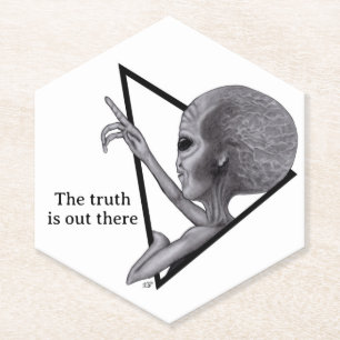 Posavasos De Papel Grey Alien, la verdad está ahí fuera