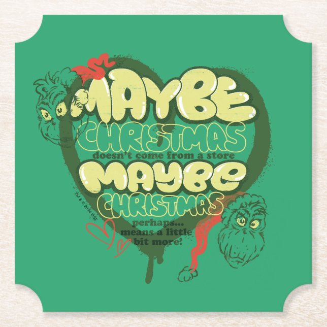 Posavasos De Papel Grinch | Cota de Navidad (Anverso)