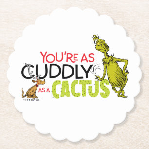 Posavasos De Papel Grinch   Eres tan Acogedor como un Cactus Cita