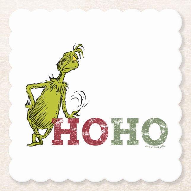 Posavasos De Papel Grinch | Ho Ho Ho Ho (Anverso)