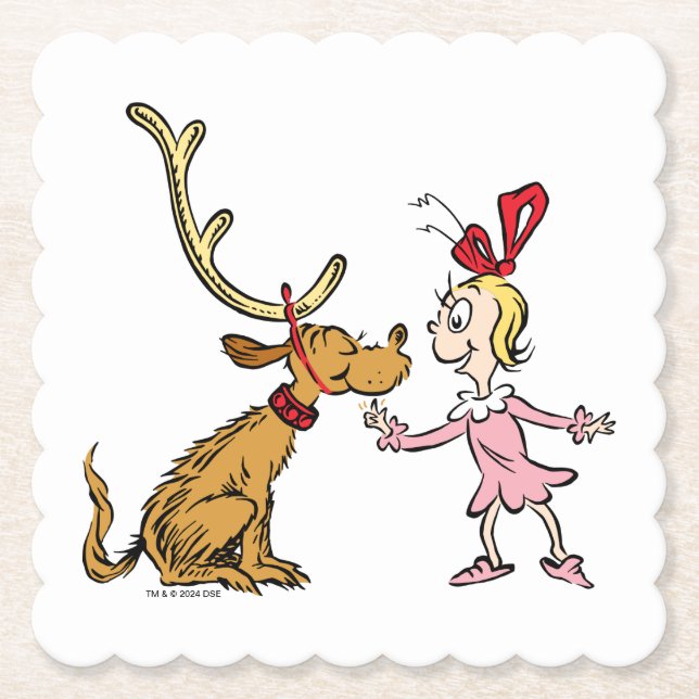 Posavasos De Papel Grinch | Max & Cindy Lou Quién (Anverso)