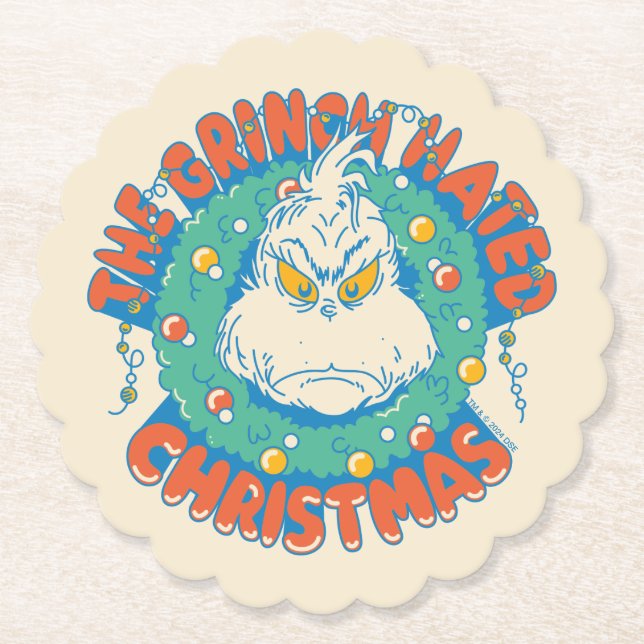 Posavasos De Papel Grinch Odió La Navidad (Anverso)