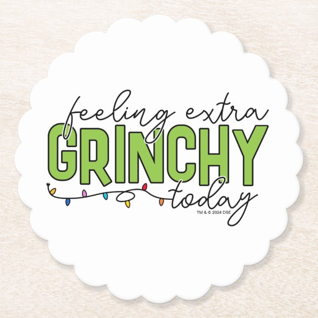 Posavasos De Papel Grinch | Sintiéndome Extra Grinchy Hoy 4 (Anverso)