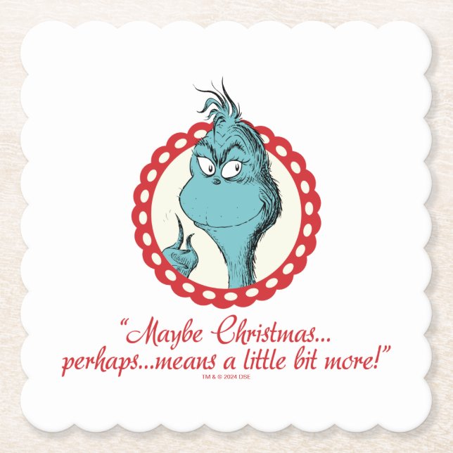 Posavasos De Papel Grinch | Tal vez la Navidad… (Anverso)