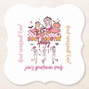 Posavasos De Papel Groovy Boot Scooti Spooky Skeleton Halloween Retro