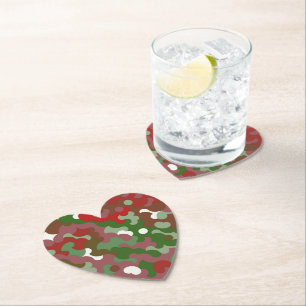 Posavasos De Papel Groovy Funky Retro Boho Navidades rojos y verdes