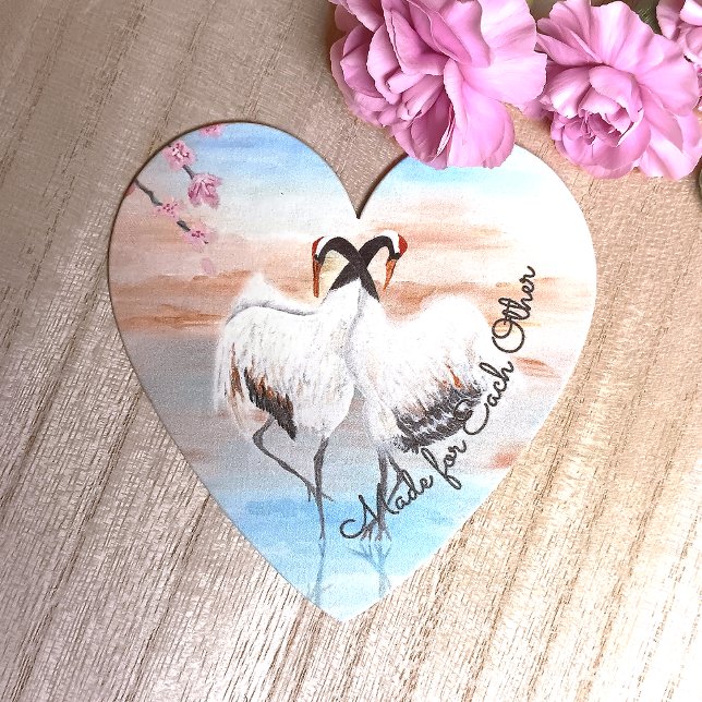 Posavasos De Papel Grullas de Tancho Asiático de Beige Blanco Turques (Personalized wedding coaster, blue turquoise beige tancho craines, asian wedding theme)