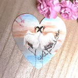 Posavasos De Papel Grullas de Tancho Asiático de Beige Blanco Turques<br><div class="desc">La pintura acrílica de las grúas de tancho japonesas es hermosa en esta tierna montaña con forma de corazón. Las grúas de tancho rojo asiáticas que bailan en un charco de agua azul claro y cian es un diseño romántico para los regalos de los bodas. Delicadas pinceladas turquesa y beige...</div>