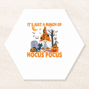 Posavasos De Papel Grupo de Hocus Pocus Calabaza Gnome Gato asustado