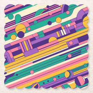 Posavasos De Papel Guay, colorido diseño retro de los años 80 y 90