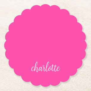Posavasos De Papel Guión de caligrafía de rosa caliente y giratoria b