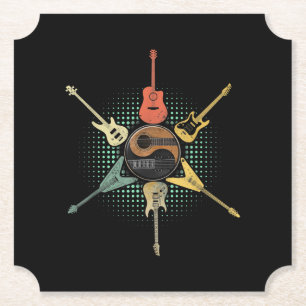 Posavasos De Papel Guitar Lover - Retro Style Regalo Para Guitarist