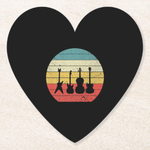 Posavasos De Papel Guitar Vintage Retro Sunset Guitar Regalo de músic