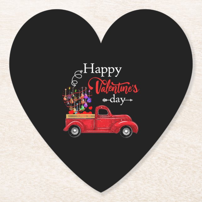 Posavasos De Papel Guitarra Lover| Feliz Día de San Valentín (Anverso)