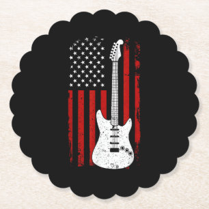 Posavasos De Papel Guitarra Música Americana de EE. UU. Reproductor d