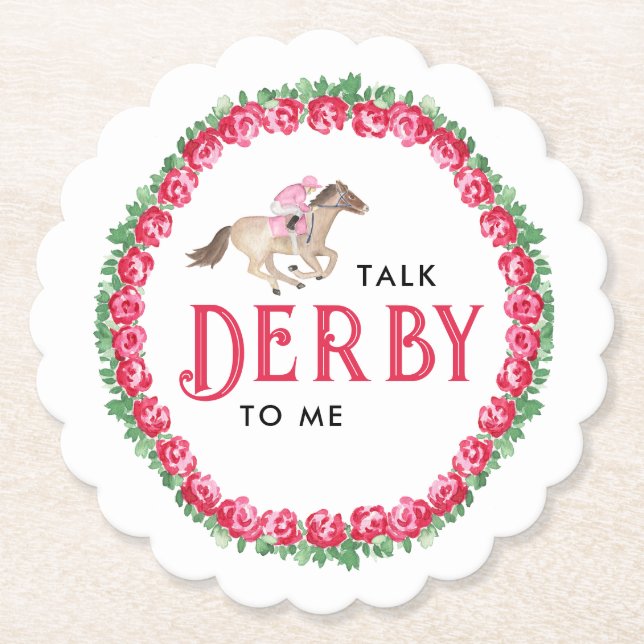 Posavasos De Papel Háblame de Derby | Torta de Caballo de Carreras de (Anverso)
