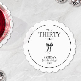 Posavasos De Papel Hablar Treinta para Mí Elegante Bow Simple 30 cump