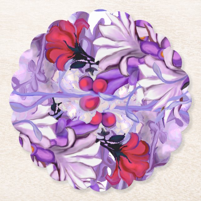 Posavasos De Papel Hada del sol púrpura (Anverso)