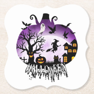 Posavasos De Papel Halloween 05.bw