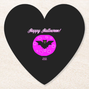 Posavasos De Papel Halloween Bat Heart Paper Coaster