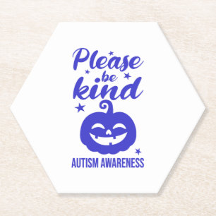 Posavasos De Papel Halloween Blue Pumpkin Autisim Awareness