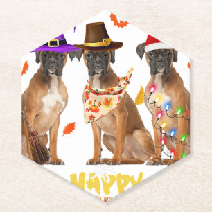 Posavasos De Papel Halloween Boxer Dog Animals Puppy Lover Mascota Du