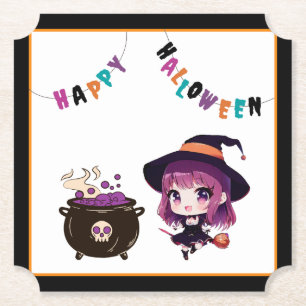 Posavasos De Papel Halloween/bruja/otoño/octubre