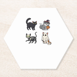 Posavasos De Papel Halloween Cat  Spooky and Stylish Feline-Inspired