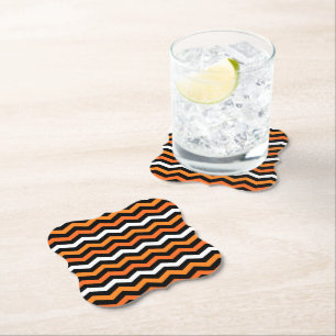 Posavasos De Papel Halloween Chevron Stripe Paper Coaster